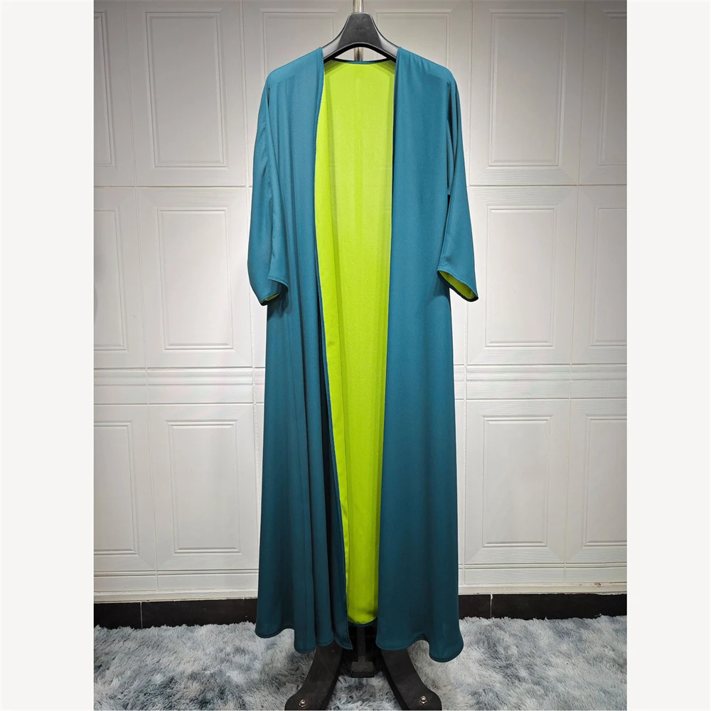 

Open Abaya Kimono Cardigan Muslim for Women Long Sleeve Maxi Dress Turkey Kaftan Arab Robe Islam Party Eid Ramadan Dubai Gowns