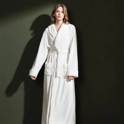 Plush Flannel Bathrobe for Women Long, Warm, Winter Night Robe 24