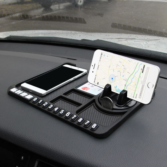 Phone Pad for 4-in-1 Car Parking Number Card Anti-Slip Mat Auto Phone Holder Sticky Anti Slide Dash Phone Mount