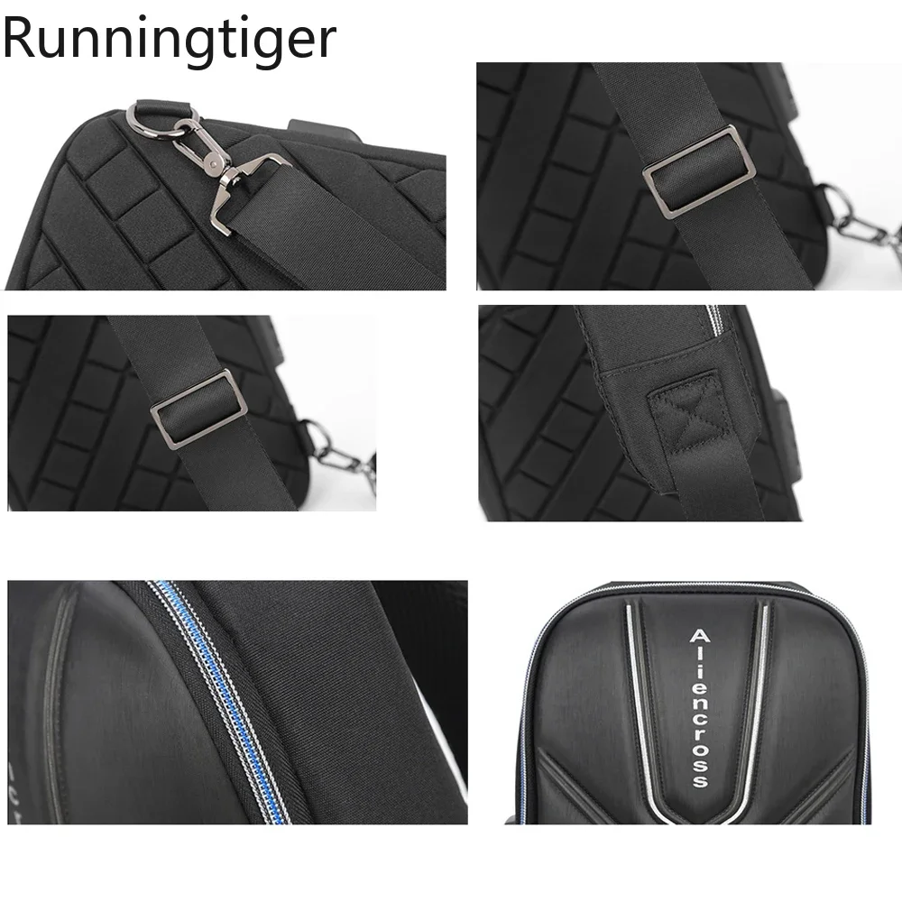 حقيبة كتف رجالية متعددة الوظائف مضادة للسرقة، بتصم...