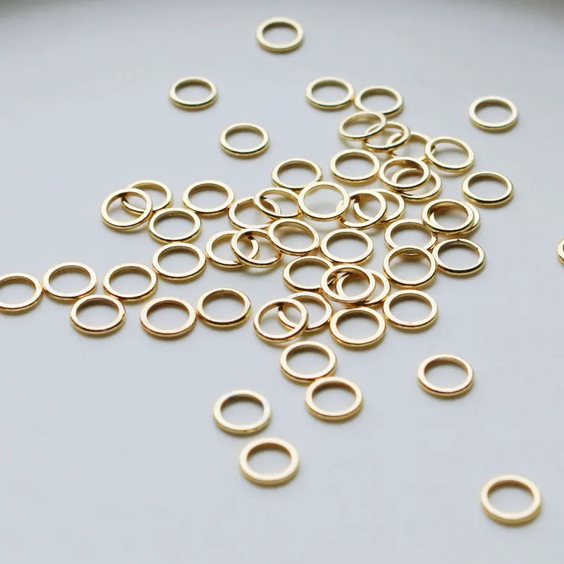 20Pcs 14K Gold Plated Brass Gesloten Ringen 4Mm 5Mm 6Mm Sieraden Accessoires Maken Levert