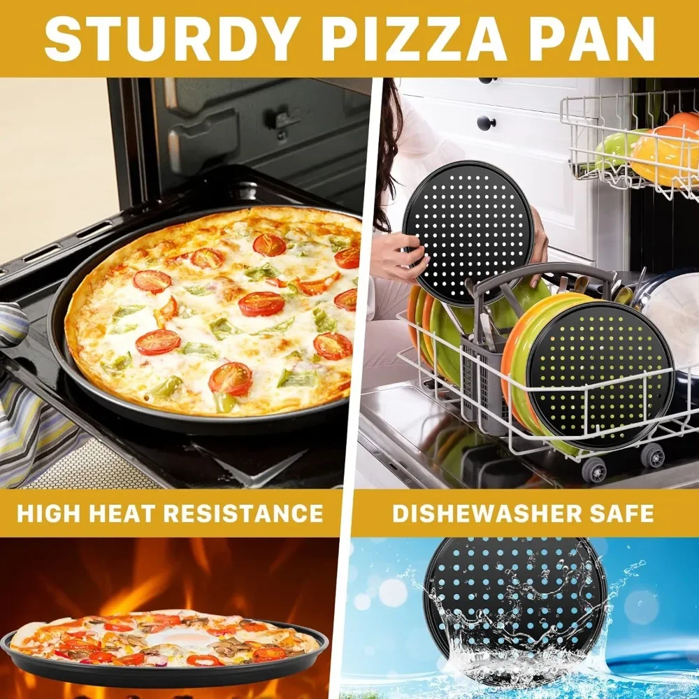 Pizza Bakeware Round Pizza Baking Tray Holes Suitable for Home Dining Kitchen Tools