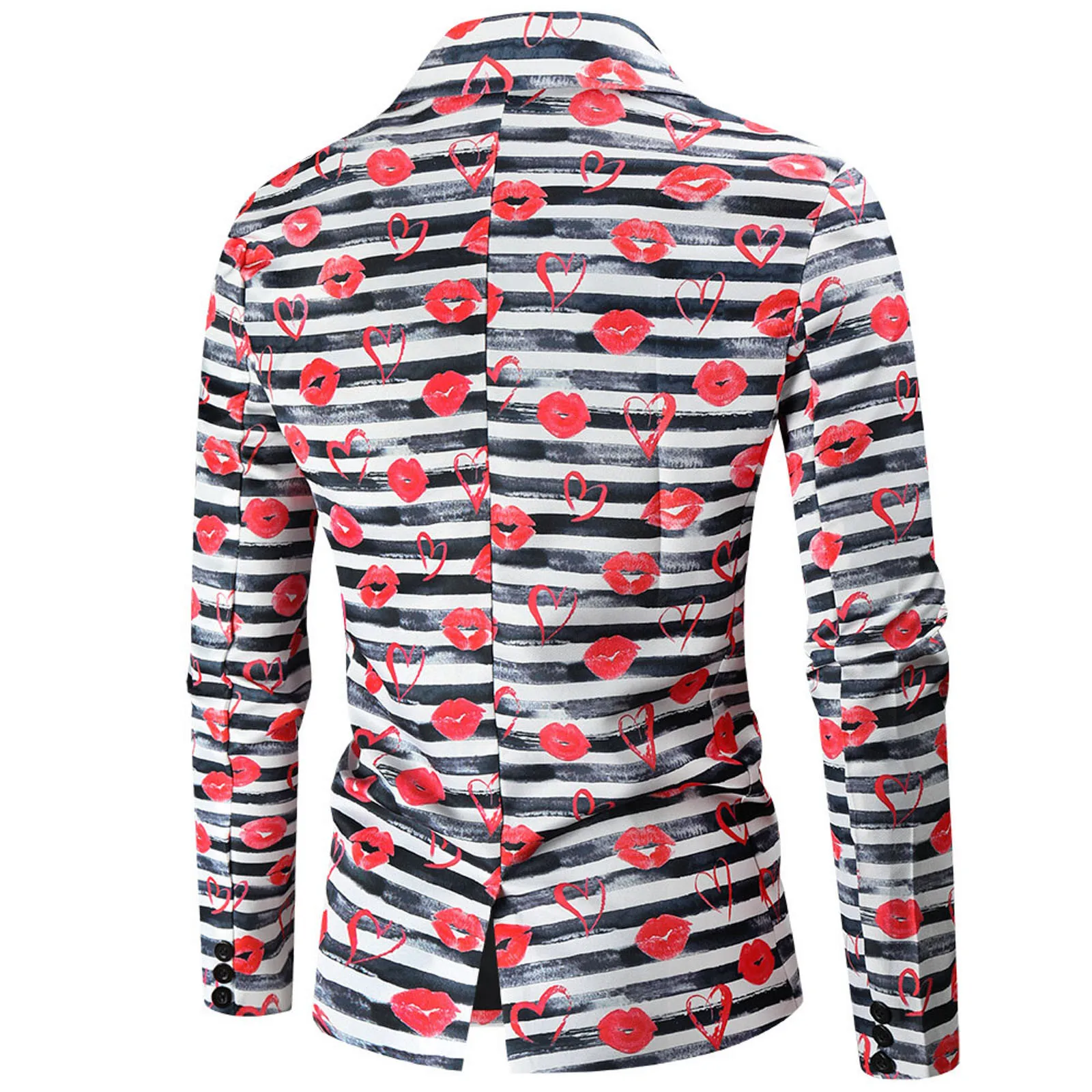 Pink Men's Fashion Coat Jackets Casual Buckle Lapels Printed Blazer Single-Breasted Suit Formal Slim Fit Luxury Male Suit