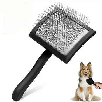 1Pc Extra Long Pin Dog Slicker Brush For Grooming Doodle Hair, Shedding Pet Grooming Brush for Cats and Dogs Combs