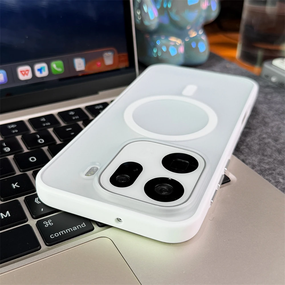 Matte Translucent Anti-Fingerprint Magnetic Wireless Charging Phone Case