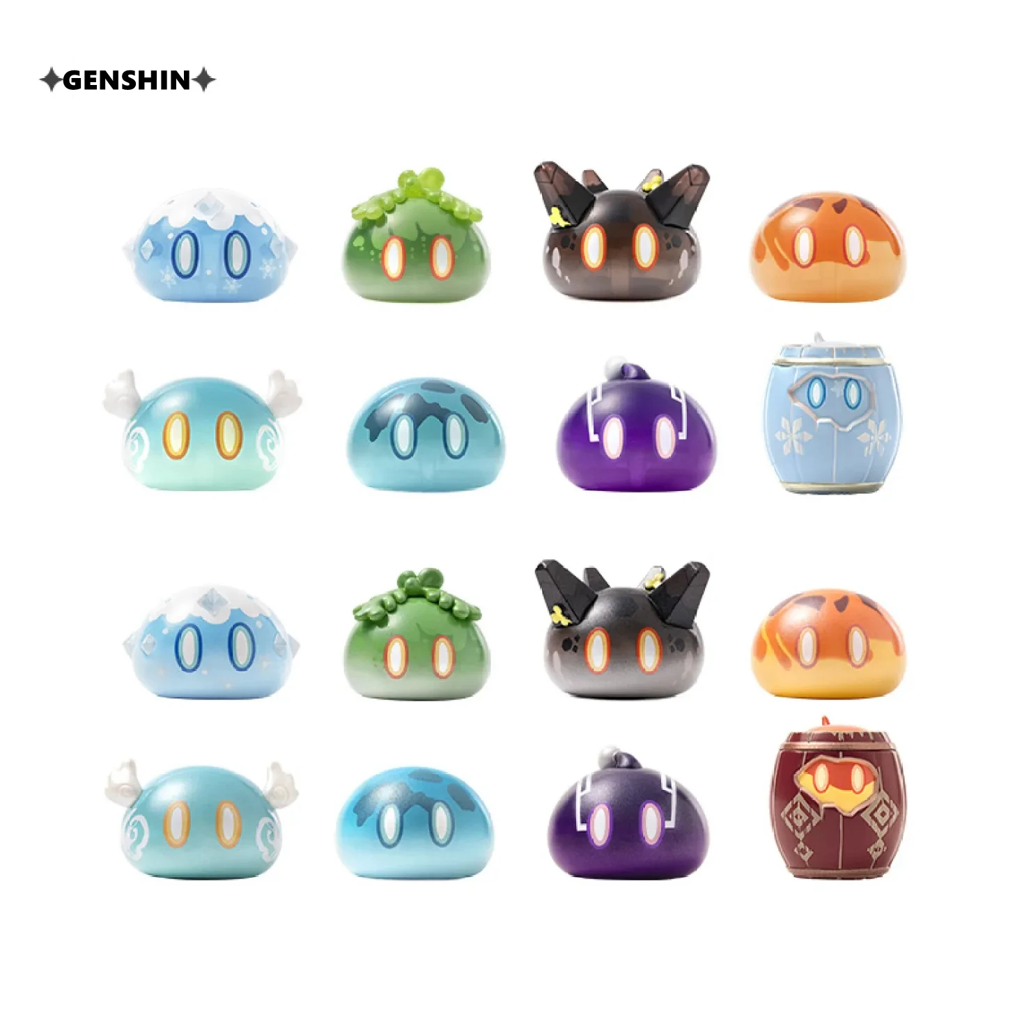 [Genuine] Anime Game Genshin Impact Cosplay Figure Slime Family Blind Bag ABS PVC Statue Wind Storage Jar Kids Xmas Gift PCS-5
