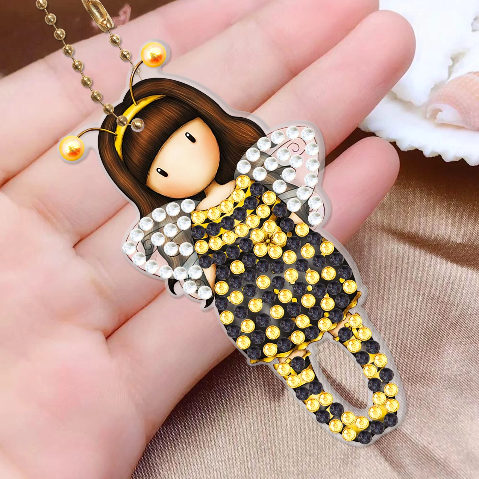 5d Diamond Painting Keychain Cartoon Cute Girl Keychain Diamond Mosaic Set Diy Gift Daughter diamond keychains diamond painting