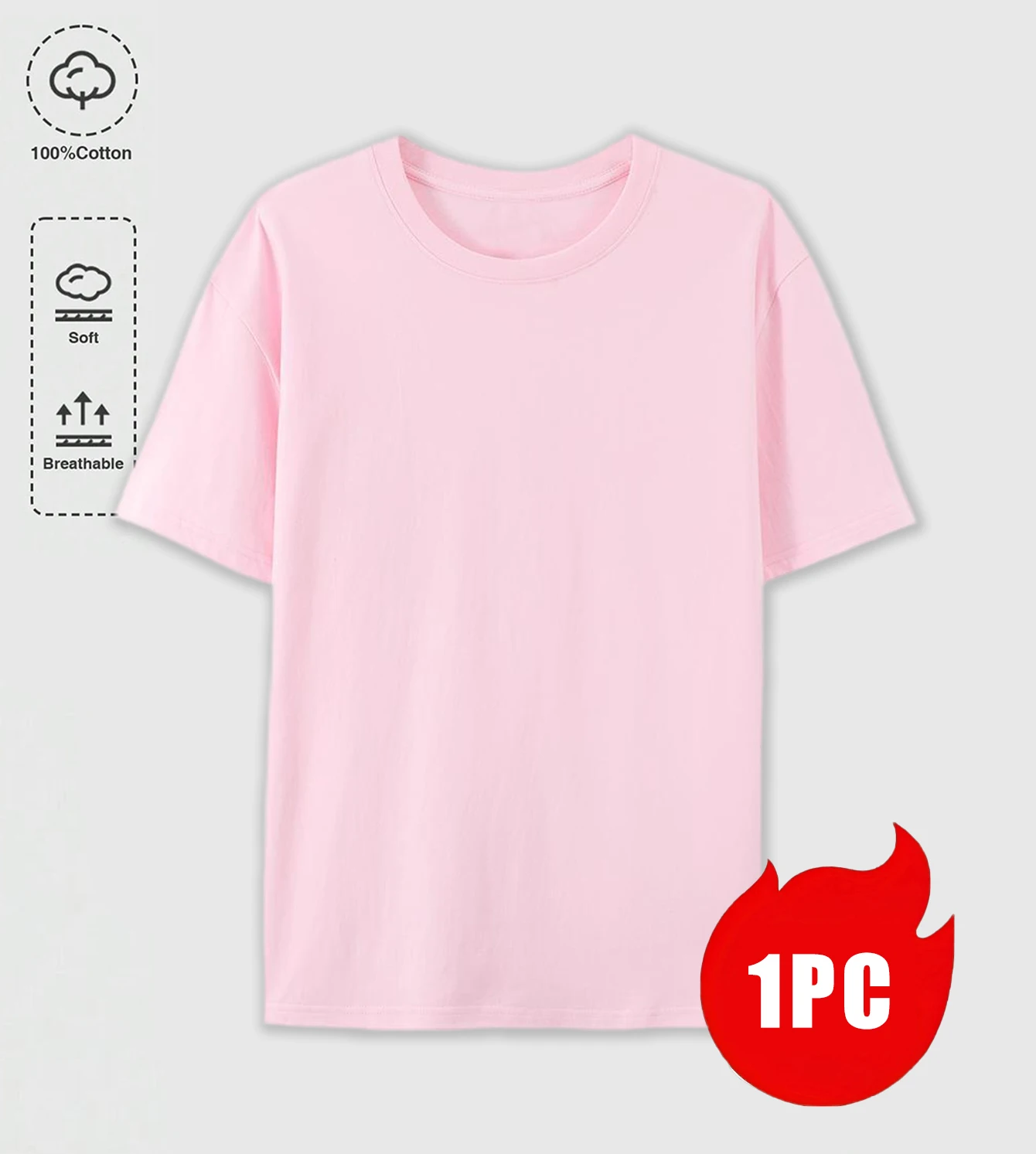 3-teiliges Set Baumwoll-T-Shirts für Herren Retro Mehrfarbig Übergroß Kurzarm Mode Paar-Kleidung Unisex Weiche Basis-Bekleidung – Detail 28
