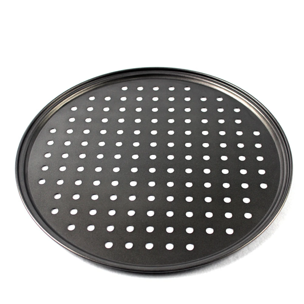 

Baking Pan Pizza Pan Punched Pizza Pan 24.5cm/28cm/32cm Size Carbon Steel Perforated Perforated Pizza Pan Round Shape