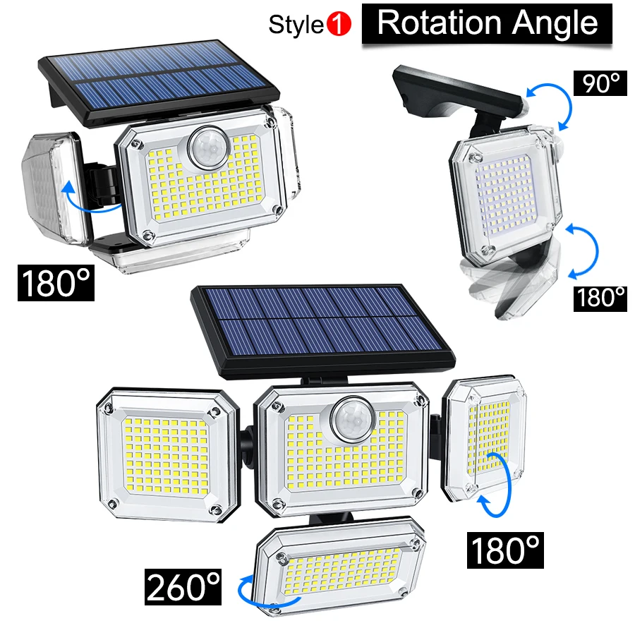 20w Solar licht 122/333led ip65 wasserdichte Solar-Garten lampe für den Außenbereich mit einstellbarem Weitwinkel mit 3 Modi – Detail 18