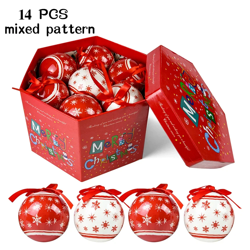 14 piezas de bolas decorativas para árbol de Navidad, adornos para árbol de Navidad, juguetes para fiesta de Navidad, bolas colgantes para el hogar, adorno para fiesta, regalo de Navidad