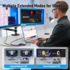 Lemorele TC122 USB C HUB Dual HDMI 4K Docking Station USB 3.0 PD 100W Type C Port for Macbook iPad M2 M1 Steam Deck 4