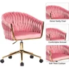Velvet Office Chair, Pink Desk Chair Vanity Chairs with Wheels,360° Swivel Home Office Desk Chair Computer Chairs, Accent Chair 6