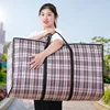 Stripe Woven Bag Large Capacity Storage Moving Bags Clothes Quilt Blanket Luggage Packing Package Zipper Tote Home Organizer 6
