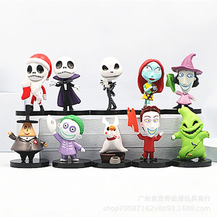 

3 Style Nightmare Before Christmas Action Figure Doll Jack Skellington Sally Lock Barrel Zero Shock Anime Figure Dolls Kid Gift