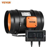 VEVOR Inline Duct Fan with Temperature Humidity Controller EC-motor Diagonal flow Duct Ventilation Exhaust Fan Suit for Bathroom 1