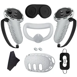 Comprehensive Silicone Protective Case Set for VR Controllers and Headset (Gray)