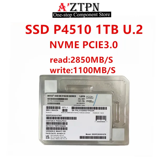 SSD Solid State Drive P4510 8TB 4TB 2TB 1TB NVMe Write