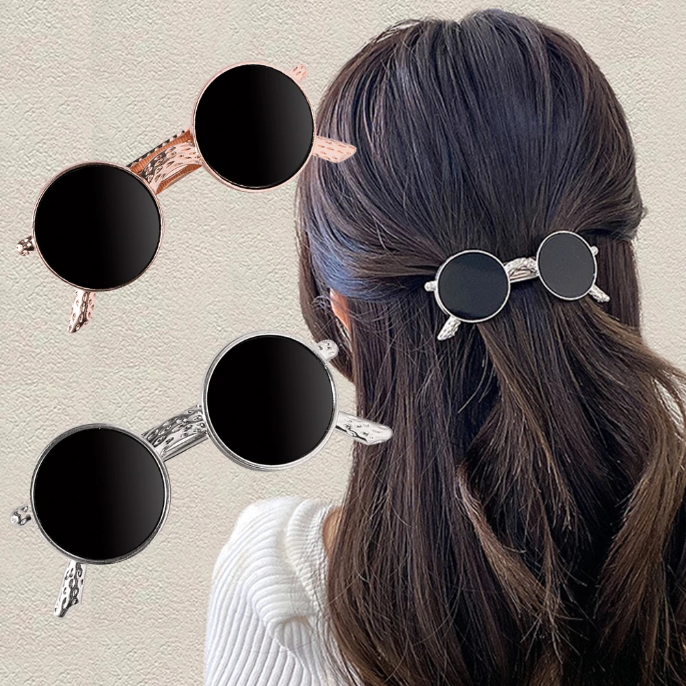 Mode Metall Brille Haars pange Krallen Frühling Haarnadel Haars pangen Vintage Bogen Frauen Haars pangen Mädchen Pferdes chwanz Brötchen Haarschmuck
