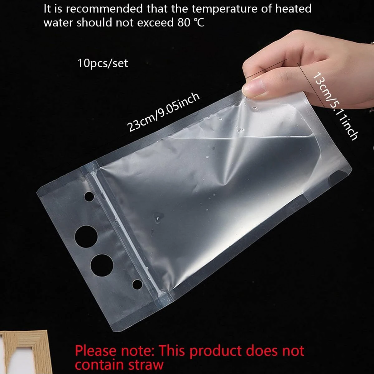 10pcs Portable Plastic Beverage Bag Reusable Adult Handheld