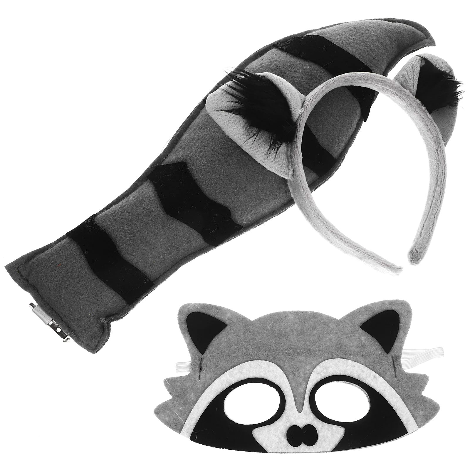 

Cosplay Suit Halloween Animal Prop Raccoon Ears Headband Costume Tail Supplies Accessories
