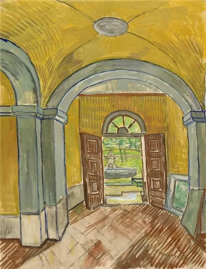 thumbnail image 1 of Póster de obra maestra de Van Gogh, póster abstracto de noche estrellada con flores de almendro en el jardín, póster de arte de pared, impresiones de pintura en lienzo, 1 of 5