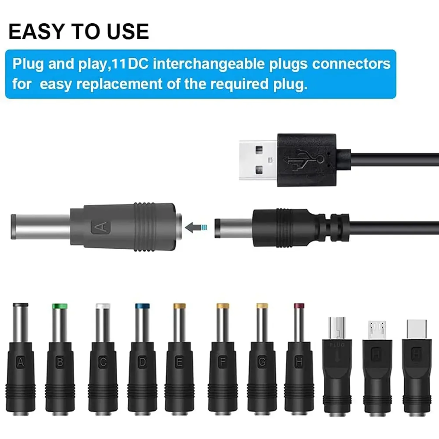 ALLPOWERS – Adaptateur Chargeur Voiture 12V-24V, Câble Allume-cigare Mâle Vers DC 5.5x2.1mm, 3A, 1.5m, LED