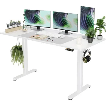 Electric Standing Desk, Adjustable Height Stand up Desk, 63x24 Inches Sit Stand Home Office Desk with Splice Board 1