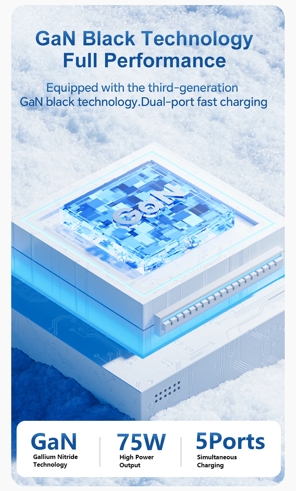 Asome tech 75w gan Desktop-Ladegerät Steckdosen leiste Ladestation 4000w Nennleistung 70w pd Schnell ladegerät für iPhone Samsung Laptop – Detail 4