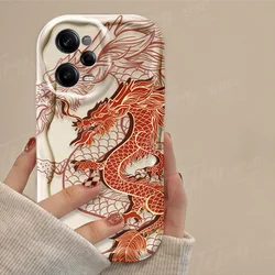 Luxury Clear Case with Chinese Dragon Design for Redmi Note 10 10S 4G (White)