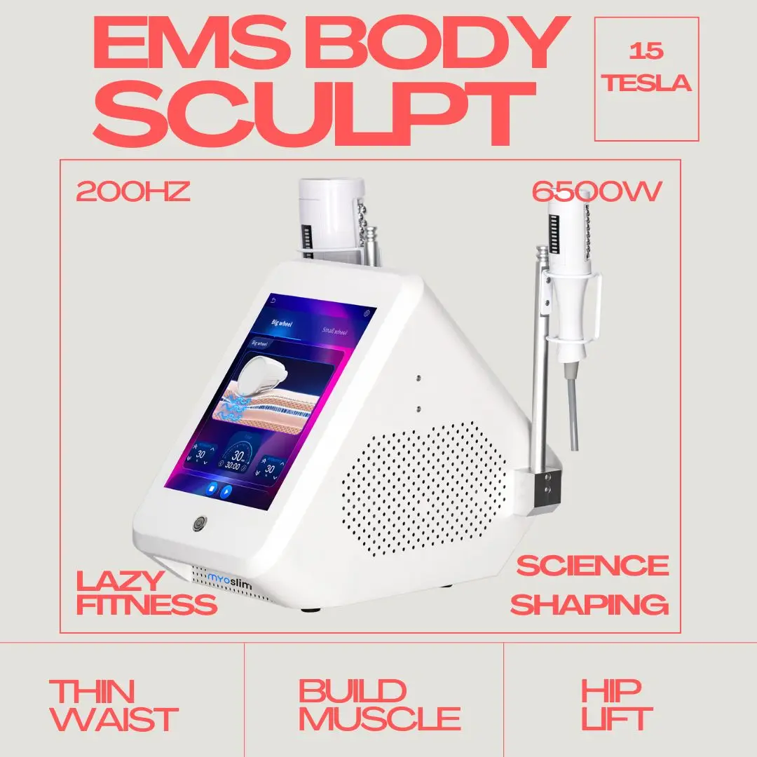 Máquina de Adelgazamiento Electromagnética MYOslim 6500W 200HZ, Masajeador con Rodillos, Estimulación Muscular, Dispositivo para Adelgazar y Esculpir el Cuerpo