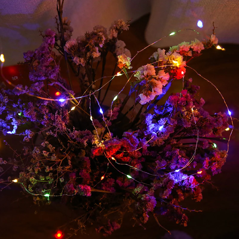 1/2/3M USB LED String Lights Copper Silver Wire Garland Light Waterproof Fairy Lights For Christmas Wedding Party Decoration