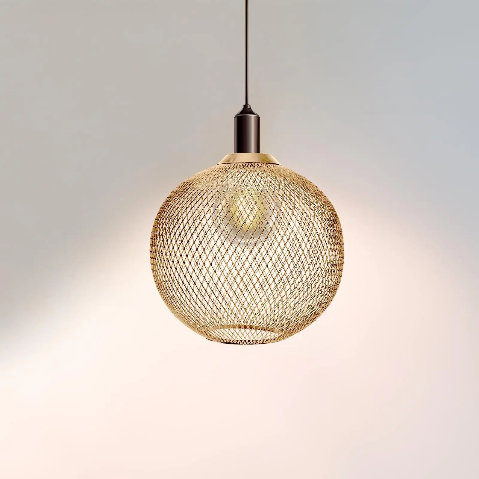 Mesh Hollow Spherical Lampshade Pendant Bedroom Home Hotel Lights Exquisite Even Effect Lamp Shade Classic Iron Round Lampshade