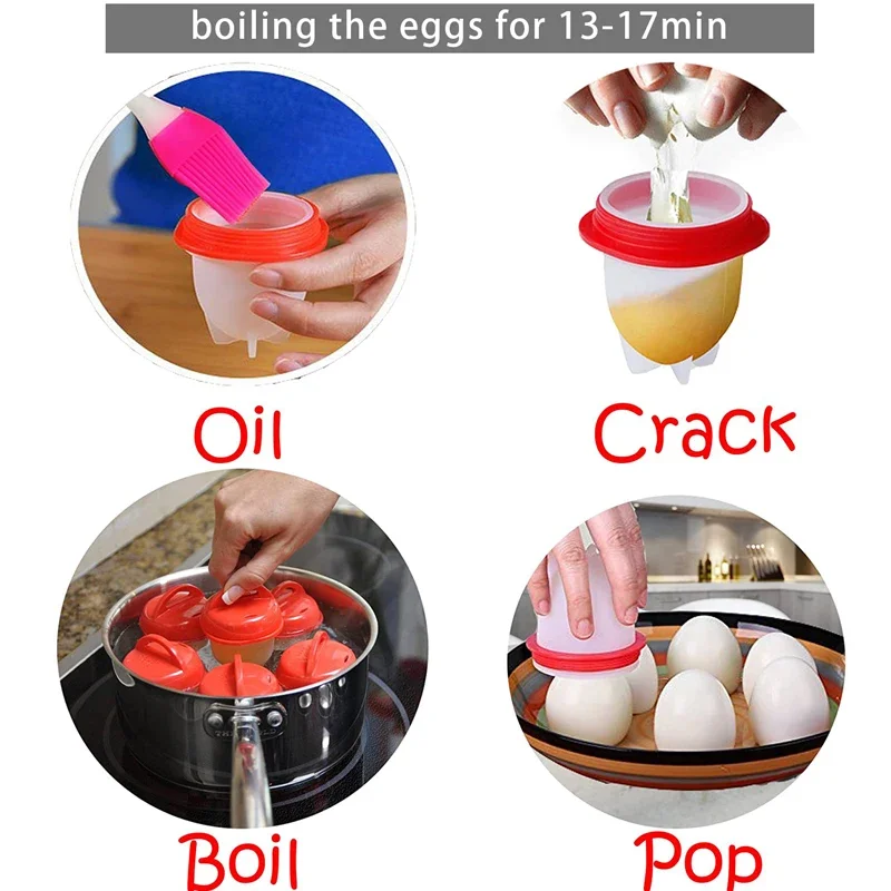 2pcs Egg Cooking Cup Sturdy Eco-friendly Simple Design Egg Poacher Cup  Portable