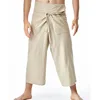 2023 Linen Summer Thai Fisherman Wrap Pants Cotton Men Women Loose Yoga Medieval Japanese Samurai Pants Unisex Kimono Trousers 1