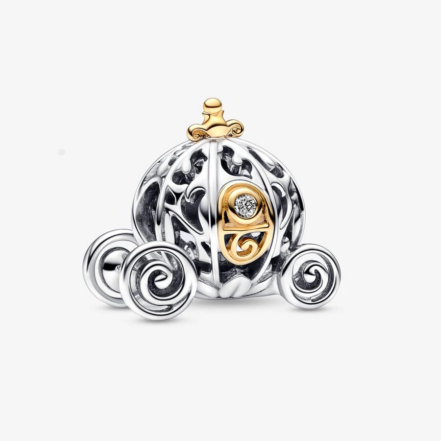 Disney 100Th Anniversary Charm Carrozza Incantata Di Cenerentola Fit Original Pandora Charm Bracciali Ciondolo Gioielli Berloque