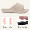 Comwarm Orthopedic House Slippers For Women Adjustable Indoor Slippers Fashion Open Toe Corduroy Bedroom Slides Fur Cotton Shoes 4