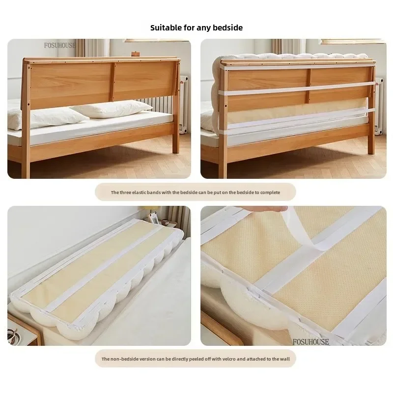 Multifunctional Headboard for Bedroom Washable Fluffy Design Headboards Modern Snowball Headboards for Apartments