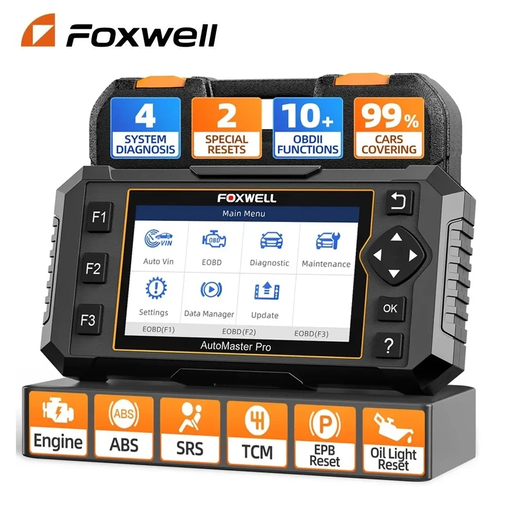 

Автомобильный сканер FOXWELL NT614 Elite OBD2, считыватель кодов двигателя, EPB ABS SAS TPS, система сброса масел, OBD 2, автомобильный диагностический инструмент