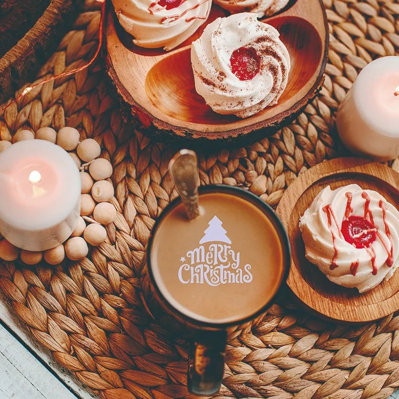 Cookie Stencils Cake Templates Coffee Stencils Reusable Painting Cake Stencil Templates Embossing Moulds 30 Pieces cookie mould cookie printing mold cake lace mold baking mold baking decorating tools