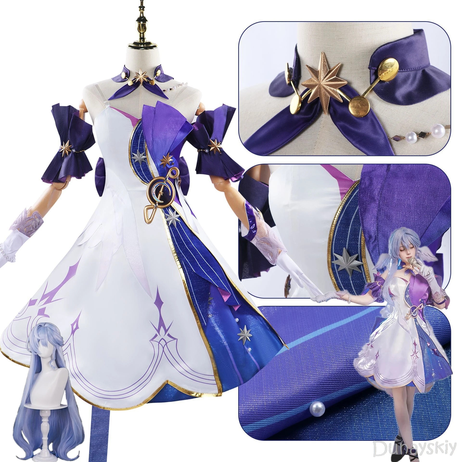 

Robin Cosplay Game Honkai Star Rail Robin Cosplay Costume Dress Wig Shoes Full Set Women Role Play Carnival Party Clothes