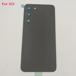 Premium Back Battery Cover Door Housing Rear Glass Case with Adhesive Sticker (Black For S23)
