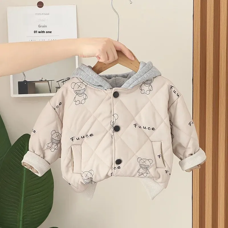 Beige coat one-piece