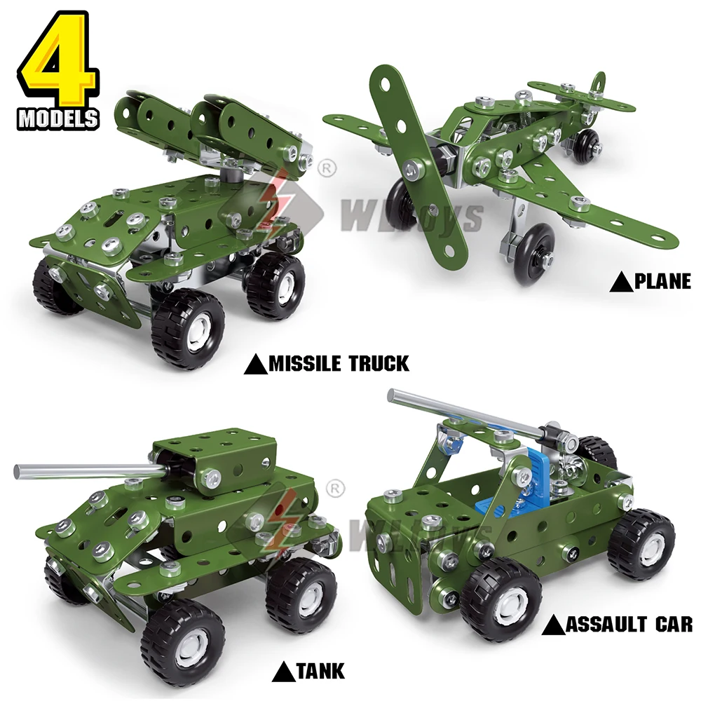 Metal Military Building Toys For Kids Erector Set Model