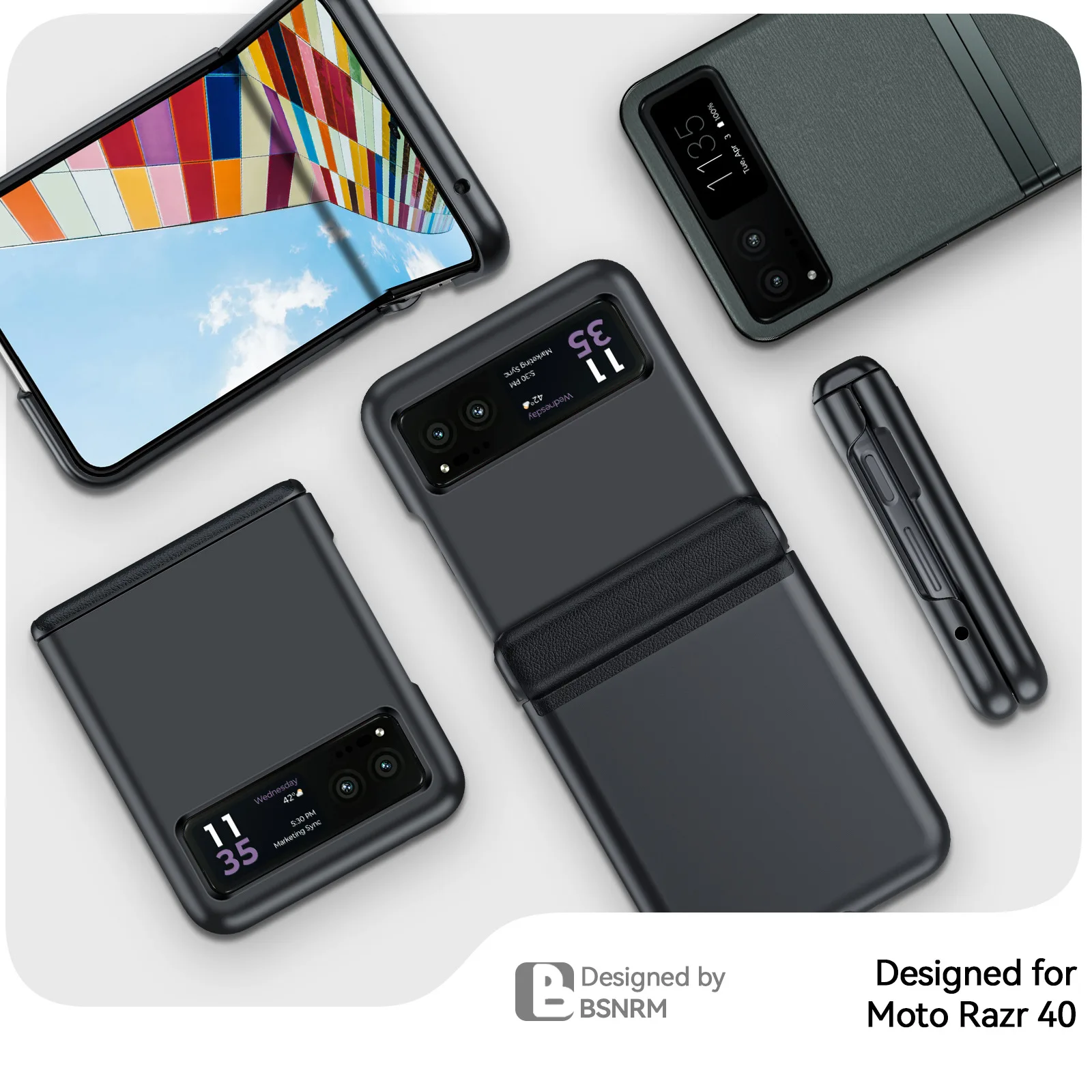 Luxury Magnetic Leather Case with Central Axis Hinge Protection
