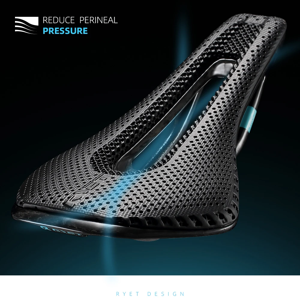2026 RYET 3D-Gedruckter Carbon-Fahrradsattel 245x135/145mm für MTB Gravel Rennrad Ergonomischer Rennsattel Hohltechnologie Fahrradsitz – Detail 12