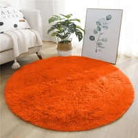 Bubble Kiss Round Orange Fluffy Plush Carpet for Home Living Room Decor  Long Piles Thick Area Rugs Bedroom Velvet Floor Mats 1