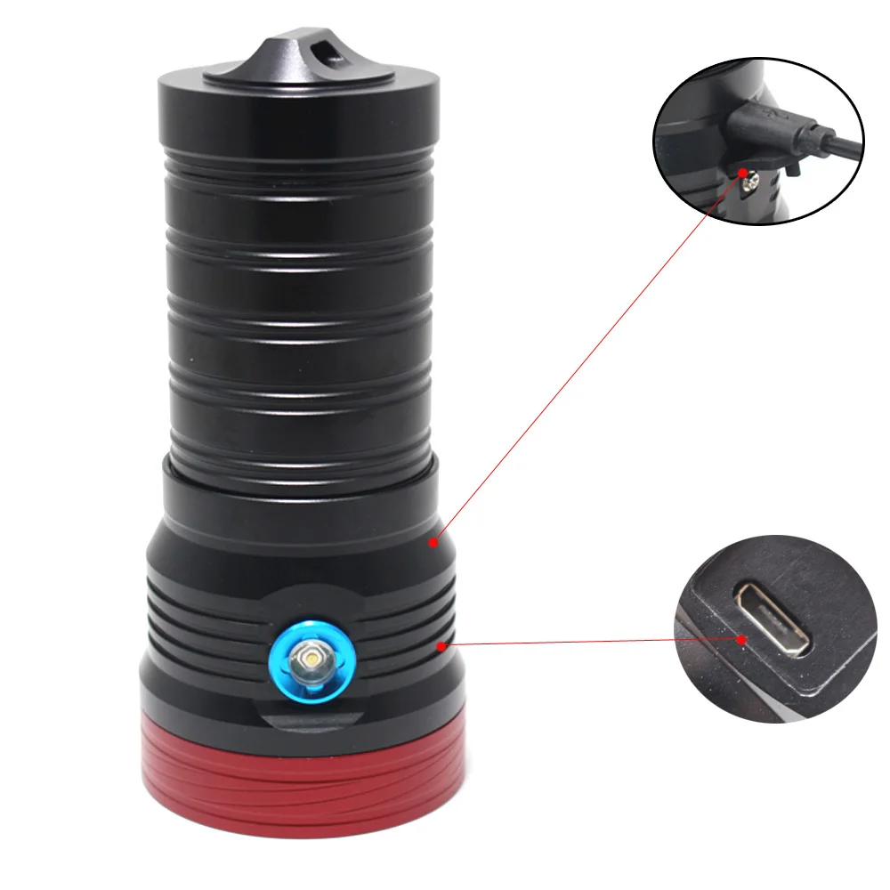 Description Picture 5 of itemHigh power LED Flashlight 4 Modes Powerful Waterproof Tactical Hunting Lantern USB Rechargeable Searchlight use18650 battery