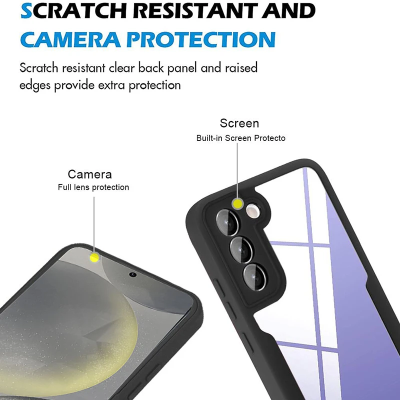 360 Full Body Transparent Case with Built-In Screen Protector
