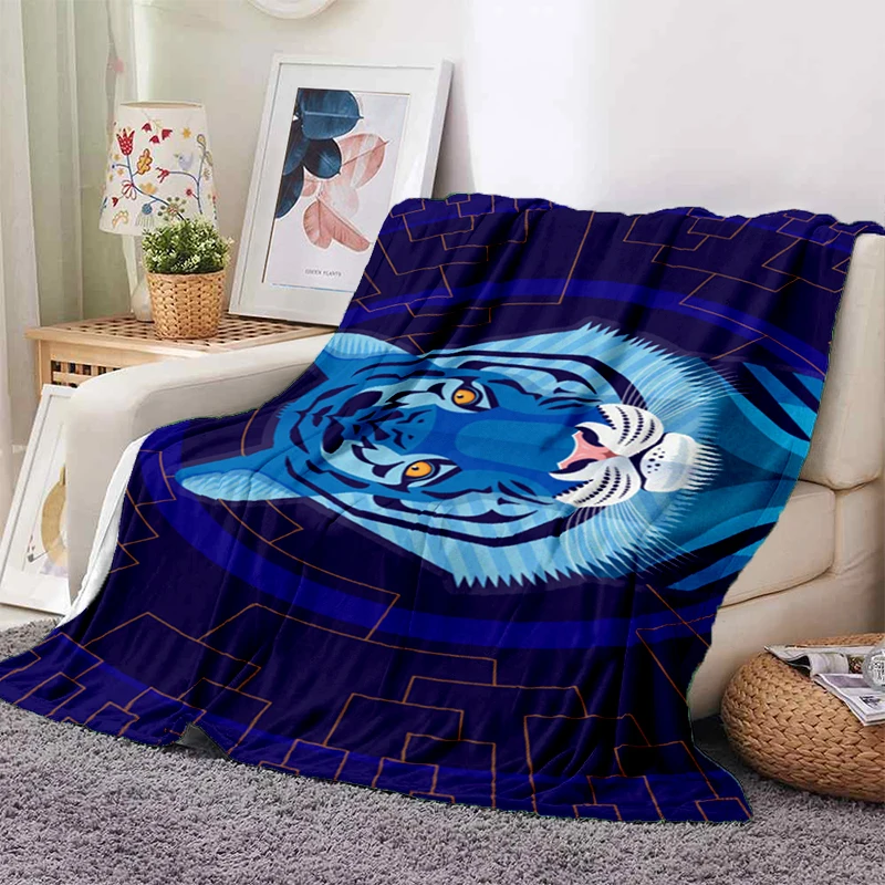 All Season Light Bedroom Warm Decke for Sofa Bed Couch Best Gifts 3D Printed Tiger Blanket Soft Plush Flannel Throws Blankets
